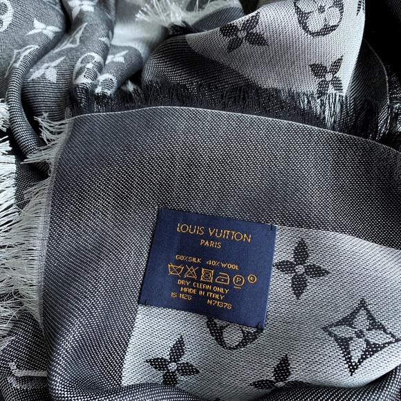 Louis Vuitton Black Denim Monogram Scarf/Shawl - Picture 2 of 8